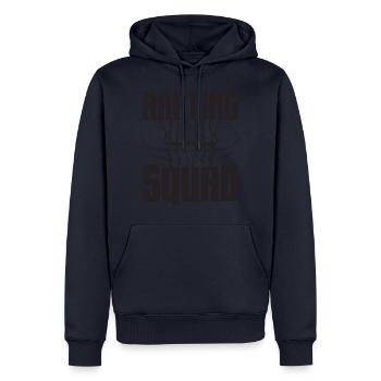 Tenue d’escouade de rafting pour les équipes de navigation de plaisance dans les montagnes - Sweat à capuche Premium bio Homme - bleu marine - Devant - Nico (187cm)
