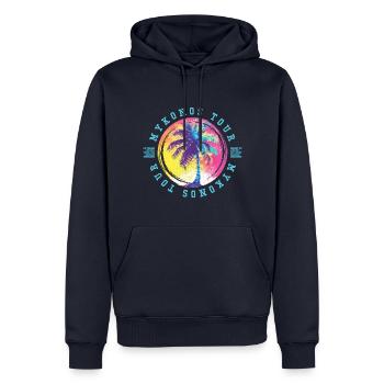 Mykonos Tour Palm Trees Colorful - Men’s Premium Organic Hoodie - navy - Front - Nico (187cm)