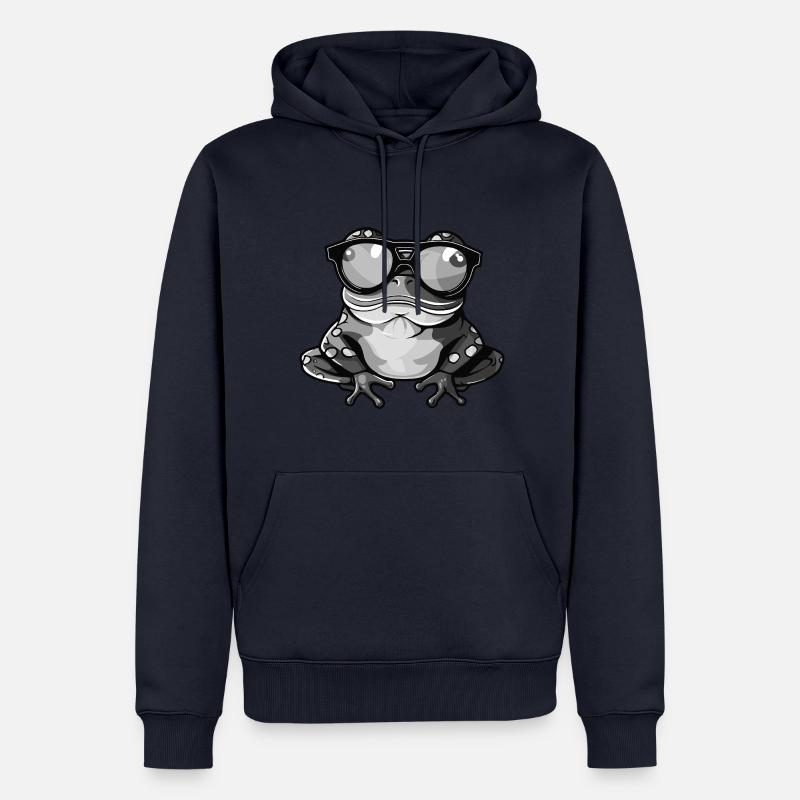 Frosch Lustig Cool - Männer Premium Bio Hoodie - Navy