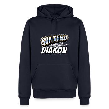 Superheld, clever getarnt als Diakon - Männer Premium Bio Hoodie - Navy - Vorne - Nico (187cm)