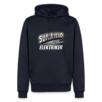 Superheld, clever getarnt als Elektriker - Männer Premium Bio Hoodie - Navy - Vorne - Nico (187cm)