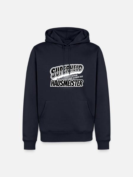 Superheld, clever getarnt als Hausmeister - Männer Premium Bio Hoodie - Navy