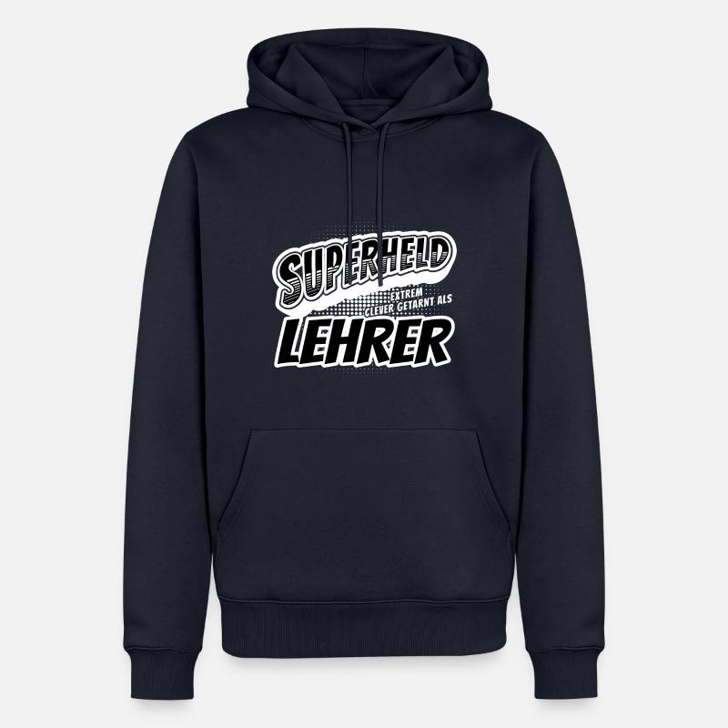 Superheld, clever getarnt als Lehrer - Männer Premium Bio Hoodie - Navy