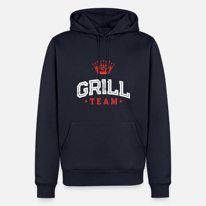 Équipe Grill - Sweat à capuche Premium bio Homme - bleu marine