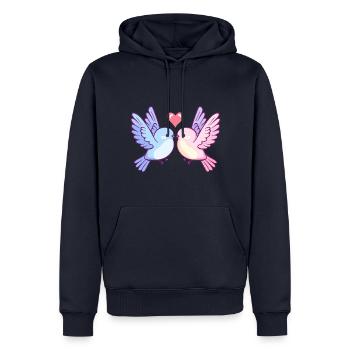 Taube Paar Liebe Vogel Peace Valentinstag - Männer Premium Bio Hoodie - Navy - Vorne - Nico (187cm)