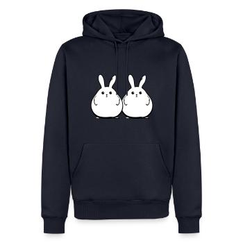 Hase Lustig Ostern Paar - Männer Premium Bio Hoodie - Navy - Vorne - Nico (187cm)