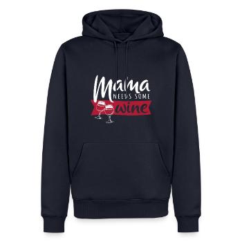 Muttertag - Mama needs some wine - Geschenk - Männer Premium Bio Hoodie - Navy - Vorne - Nico (187cm)