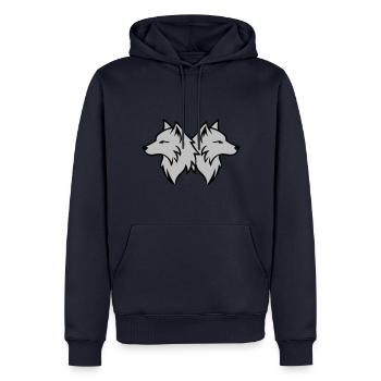 Meute d’équipe de loups - Sweat à capuche Premium bio Homme - bleu marine - Devant - Nico (187cm)