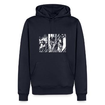 Triathlon - natation, cyclisme, course à pied - Sweat à capuche Premium bio Homme - bleu marine - Devant - Nico (187cm)