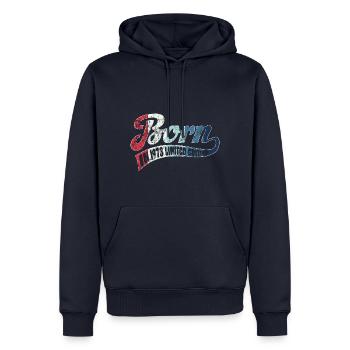 Born in 1973 - Limited Edition - Birthday - Men’s Premium Organic Hoodie - navy - Front - Nico (187cm)