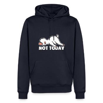 Pas aujourd’hui - Fatigué et paresseux - Agneau - Mouton - Sweat à capuche Premium bio Homme - bleu marine - Devant - Nico (187cm)