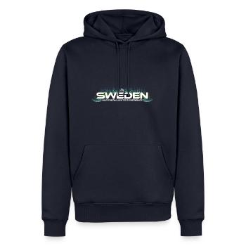 Suède - Northern Lights Experience - Sweat à capuche Premium bio Homme - bleu marine - Devant - Nico (187cm)