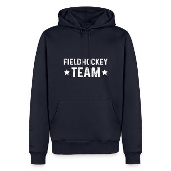 Équipe de hockey sur gazon - Sweat à capuche Premium bio Homme - bleu marine - Devant - Nico (187cm)