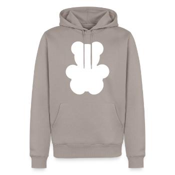 Carl Weiss - Männer Premium Bio Hoodie - Taupe - Vorne - Nico (187cm)