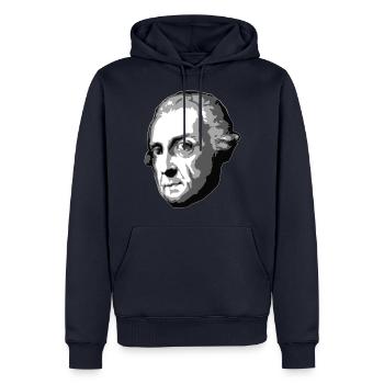 Frédéric II - Sweat à capuche Premium bio Homme - bleu marine - Devant - Nico (187cm)
