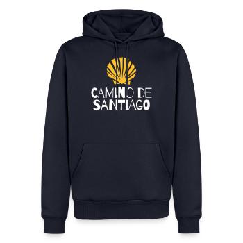 Camino de Santiago | St. James - Men’s Premium Organic Hoodie - navy - Front - Nico (187cm)