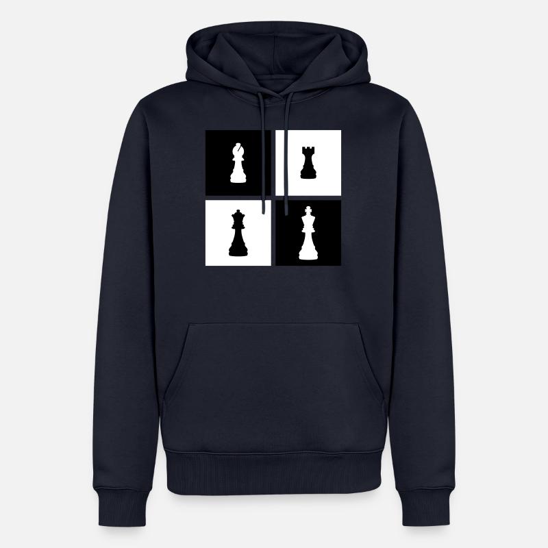 échecs - Sweat à capuche Premium bio Homme - bleu marine