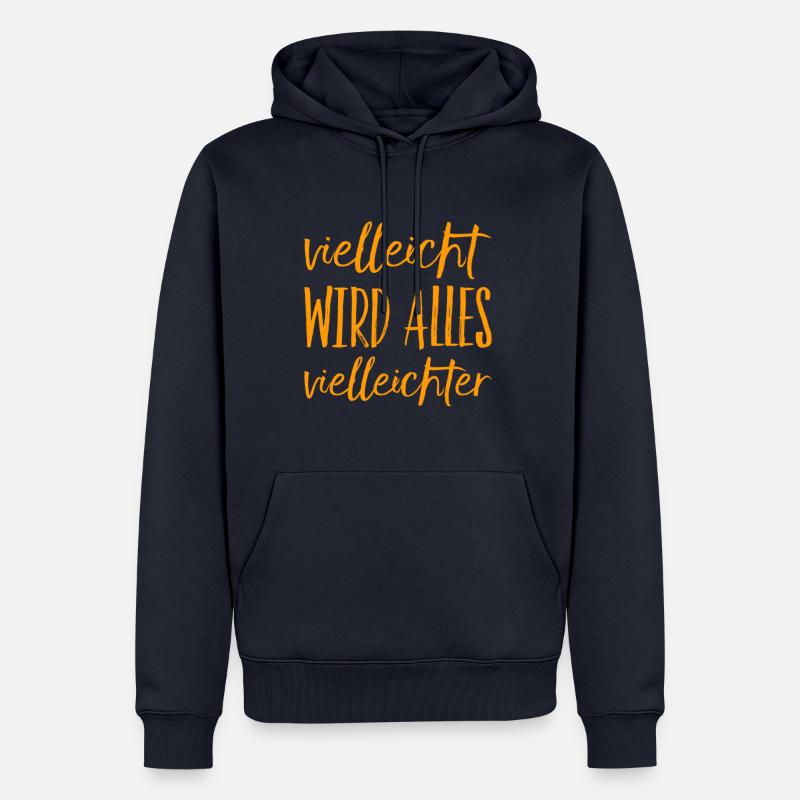 vielleicht wird alles vielleichter - Männer Premium Bio Hoodie - Navy