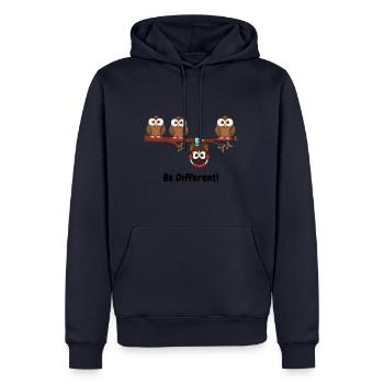 Soyez différent - Süßes Eulen Fun Bird Gift Sweet - Sweat à capuche Premium bio Homme - bleu marine - Devant - Nico (187cm)