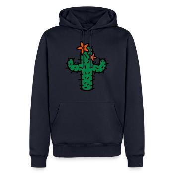 Kaktus mit Blüten cactus with blossoms - Männer Premium Bio Hoodie - Navy - Vorne - Nico (187cm)