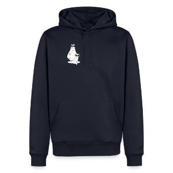 ours et renard cool avec des lunettes de soleil - Sweat à capuche Premium bio Homme - bleu marine - Devant - Nico (187cm)