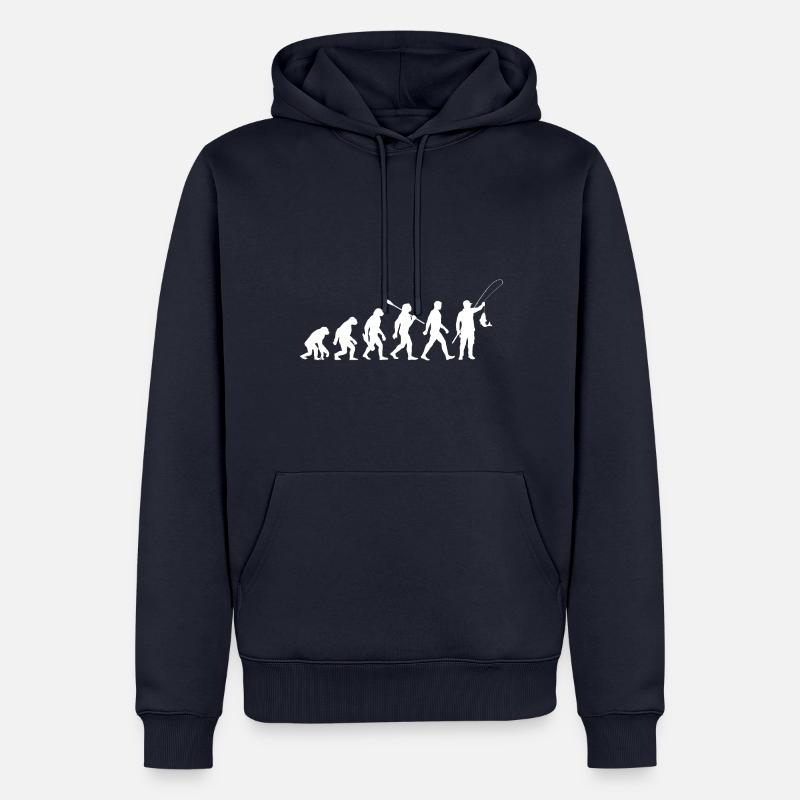 Evolution - Pêche - Pêcheurs - Pêcher - Sweat à capuche Premium bio Homme - bleu marine