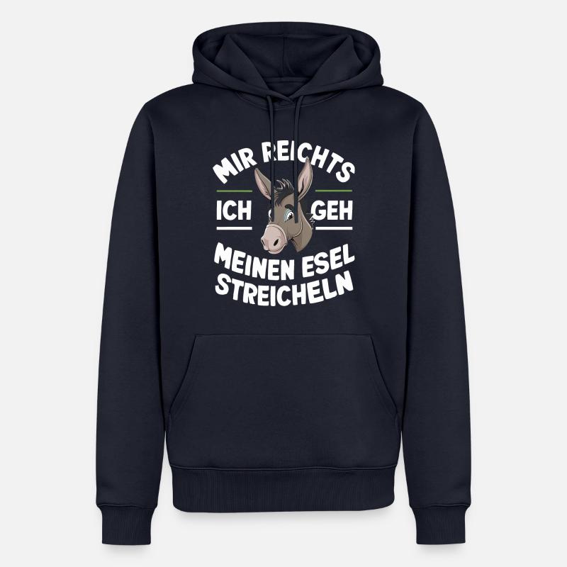 Âne âne mulet Muli - Sweat à capuche Premium bio Homme - bleu marine