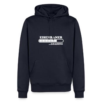 Eisenbahner Spruch Lokführer Eisenbahner Geschenk - Männer Premium Bio Hoodie - Navy - Vorne - Nico (187cm)