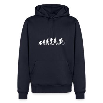 Evolution Fahrrad - Radeln - Fahrrad fahren - Männer Premium Bio Hoodie - Navy - Vorne - Nico (187cm)