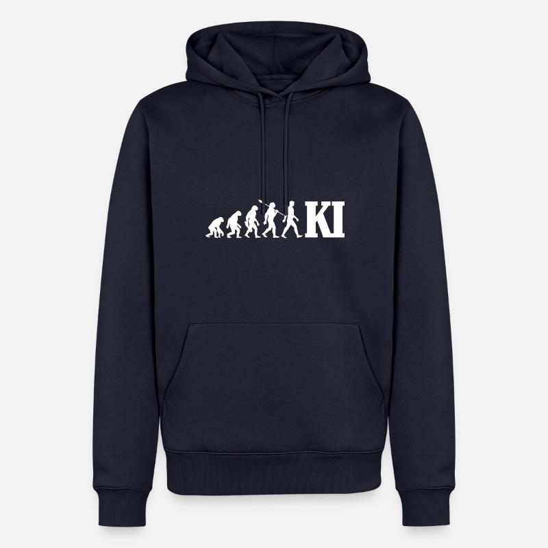 Evolution - Künstliche Intelligenz - KI - Männer Premium Bio Hoodie - Navy
