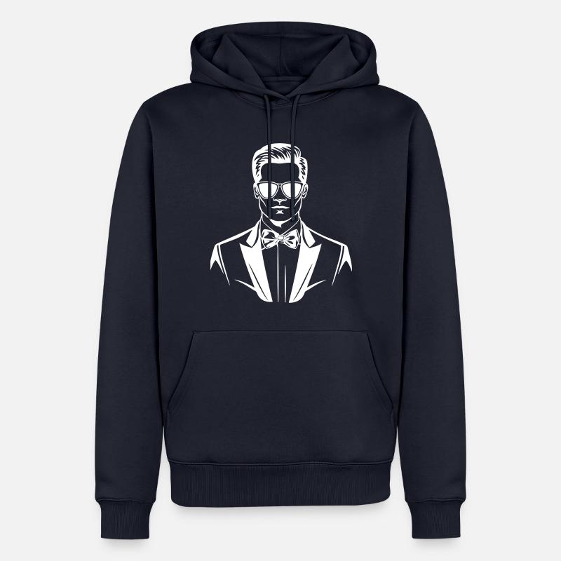 Marié élégant - Sweat à capuche Premium bio Homme - bleu marine
