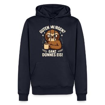 Bonjour glace très mince disant paresseux - Sweat à capuche Premium bio Homme - bleu marine - Devant - Nico (187cm)