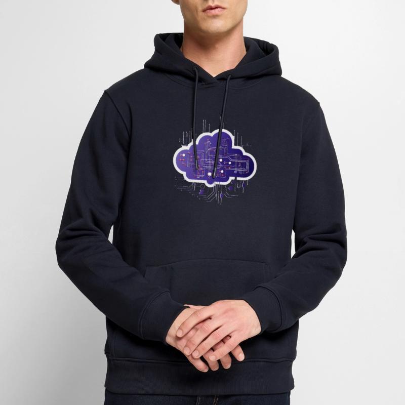 Cloud Computing Computer Electronics Circuit Men’s Premium Organic Hoodie