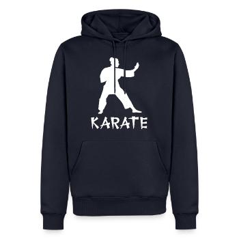 Karaté - Sweat à capuche Premium bio Homme - bleu marine - Devant - Nico (187cm)