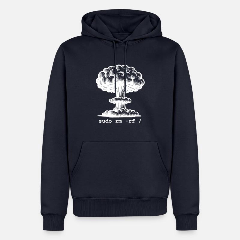 Linux Funny Linux Command Sudo RM RF für Männer - Männer Premium Bio Hoodie - Navy