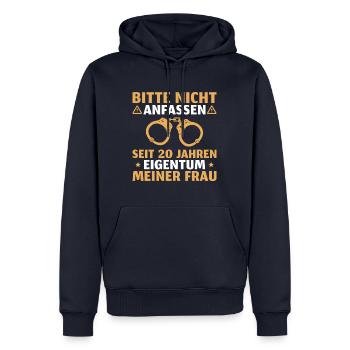 Porzellanhochzeit Mann 20. Hochzeitstag Geschenk - Männer Premium Bio Hoodie - Navy - Vorne - Nico (187cm)