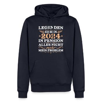 Pensionär 2024 Legende in Pension - Männer Premium Bio Hoodie - Navy - Vorne - Nico (187cm)