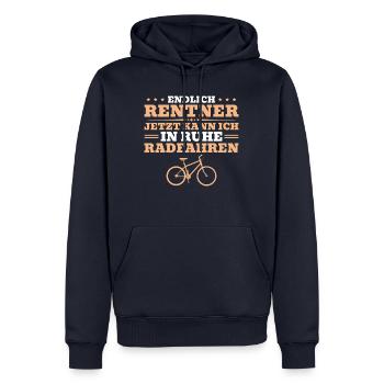 Rentner Humor Radfahrer in Rente - Männer Premium Bio Hoodie - Navy - Vorne - Nico (187cm)