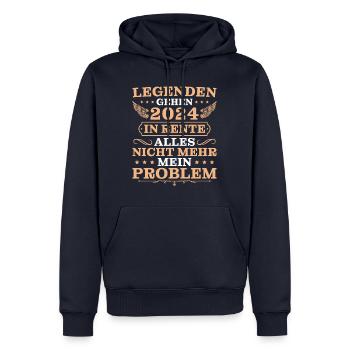 Rentner 2024 Ruhestand Humor Rente - Männer Premium Bio Hoodie - Navy - Vorne - Nico (187cm)