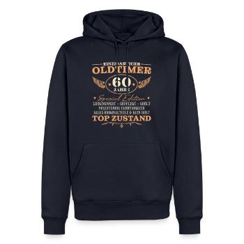 60 Jahre Oldtimer 60. Geburtstag Geschenk - Männer Premium Bio Hoodie - Navy - Vorne - Nico (187cm)