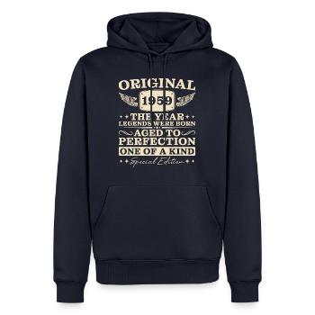 Original Jahrgang 1959 Geburtstag Vintage Geschenk - Männer Premium Bio Hoodie - Navy - Vorne - Nico (187cm)