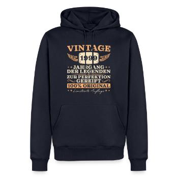 Vintage 1999 Jahrgang Retro Geburtstag - Männer Premium Bio Hoodie - Navy - Vorne - Nico (187cm)