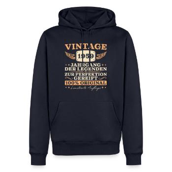 Vintage 1959 Jahrgang Retro Geburtstag - Männer Premium Bio Hoodie - Navy - Vorne - Nico (187cm)