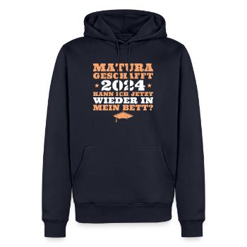 Matura bestanden 2024 Abschlussprüfung - Männer Premium Bio Hoodie - Navy - Vorne - Nico (187cm)