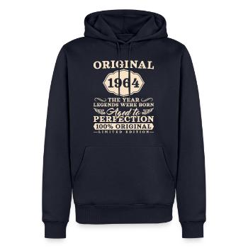 1964 Jahrgang 60 Jahre Vintage 60. Geburtstag - Männer Premium Bio Hoodie - Navy - Vorne - Nico (187cm)