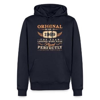 Original 1969 Jahrgang geboren Vintage Geburtstag - Männer Premium Bio Hoodie - Navy - Vorne - Nico (187cm)