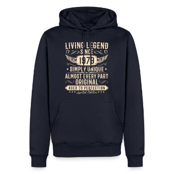 1979 Jahrgang Einfach Einzigartig Geburtstag - Männer Premium Bio Hoodie - Navy - Vorne - Nico (187cm)