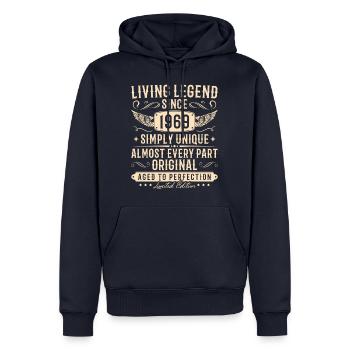 1969 Jahrgang Einfach Einzigartig Geburtstag - Männer Premium Bio Hoodie - Navy - Vorne - Nico (187cm)