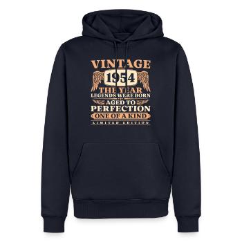 Vintage 1954 Jahrgang 70 Geburtstags - Männer Premium Bio Hoodie - Navy - Vorne - Nico (187cm)
