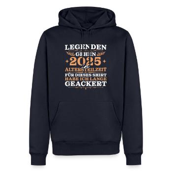 Angehende Rente Lange Geackert Altersteilzeit 2025 - Männer Premium Bio Hoodie - Navy - Vorne - Nico (187cm)